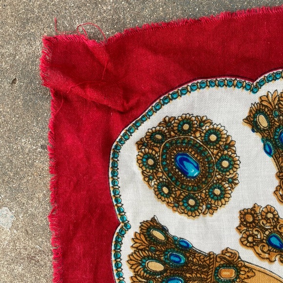 Sapphire & Gold Print Scarf Bandana Accessory - Picture 4 of 6